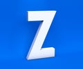 White symbol Z on a blue background. 3D Render