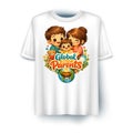 Global Day of Parents Family Hug T Shirt Design Happy Parents Day Cartoon Graphic 300 DPI Transparent Vector Art Royalty Free Stock Photo