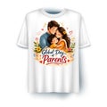 Global Day of Parents Family Hug T-Shirt Design Happy Parents Day Cartoon Graphic 300 DPI Transparent Vector Art Royalty Free Stock Photo