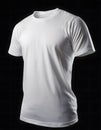 White T-Shirt with Design Displayed on Black Background Royalty Free Stock Photo