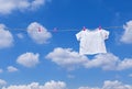 White T- shirt hanging on clothes line