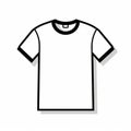 Minimalistic Outline T-shirt Icon On White Background