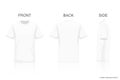 White T-Shirt Isolated on Gray background , Front side back view for your creative design pattern on shirt , mockup Royalty Free Stock Photo