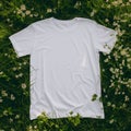 White T-Shirt Laying in Grass