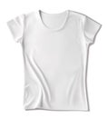 White t-shirt mockup design template. Realistic blank t shirt with shadow  isolated on white background. Royalty Free Stock Photo