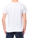 White t-shirt on teen boy Royalty Free Stock Photo