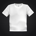 White T-shirt template isolated on black background. Blank t shirt for any print template. Clothing store concept. Royalty Free Stock Photo