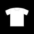 White T-shirt template isolated. Clothing on Black background Royalty Free Stock Photo