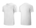 White T-shirts front and back side view used as design template