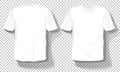 White T-shirts template Set isolated, hand drawn tee shirts transparent background. Blank vector mockup advertising template.