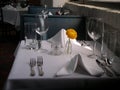 White Table Clothe Restaurant Setting Royalty Free Stock Photo