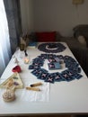 White table filled with different objects for therapy healing readings