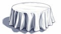 Round Table Covered with White Tablecloth. Royalty Free Stock Photo