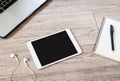 White Tablet with blank black screen Royalty Free Stock Photo