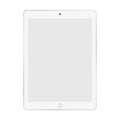 White tablet with grey empty screen on shite background vector eps10. Tablet sign.