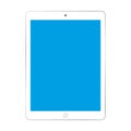 White tablet icon vector eps10. White tablet with blue epmty screen on white background.