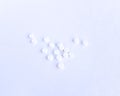 White tablets isolated on a white background. Royalty Free Stock Photo