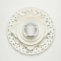 White tableware, different empty porcelain dishes Royalty Free Stock Photo