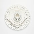 White tableware, different empty porcelain dishes Royalty Free Stock Photo