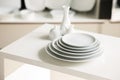 White tableware stylish luxury crockery Royalty Free Stock Photo