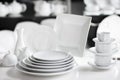 White tableware stylish luxury crockery Royalty Free Stock Photo