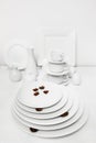 White tableware stylish luxury crockery Royalty Free Stock Photo