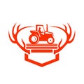 White Tail Deer Antler Tractor Retro