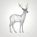 White-tailed Deer In Minimalist Style