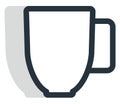 White tall cup, icon