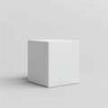 A white tall rectangle blank box is isolated on a grey background. Royalty Free Stock Photo