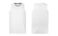 White tank top mockup front and back view isolated on white background with clipping path. Royalty Free Stock Photo