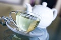 White Tea in transparent cup Royalty Free Stock Photo