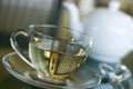 White Tea in transparent cup Royalty Free Stock Photo