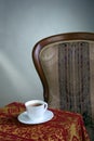 White teacup on the table Royalty Free Stock Photo