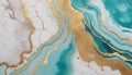 White Teal and Gold Marble Texture Abstract Royalty Free Stock Photo