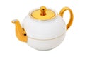 White teapot with gold