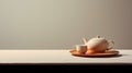 Minimal Retouching: Traditional Chinese Teapot And Cup On Plate Royalty Free Stock Photo