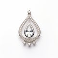 White Tear Pendant With Diamond Accents - High-key Lighting And Classical Symmetry Royalty Free Stock Photo