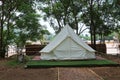White teepee tent at glamping