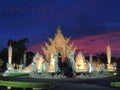 The White Temple with amazed sunset sky
