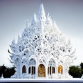 White temple in Thailand. Wat Rong Khun, Chiang Rai, Thailand. AI generated