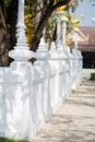 White temple wall in thailand Royalty Free Stock Photo