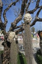 Tree, woody, plant, sculpture, flower, statue, branch, monument, temple, spring, trunk