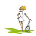 White tennis woman Royalty Free Stock Photo