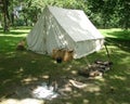 White tent in campground