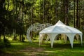 White tent for wedding ceremonies