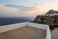 White terrace overlooking the Aegean Sea Royalty Free Stock Photo