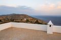 White terrace overlooking the Aegean Sea Royalty Free Stock Photo