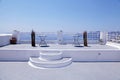 White terrace overlooking sea in Oia, Santorini