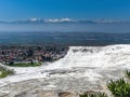 White terraces from Travertin, marble and gypsum in Pamukkale, T